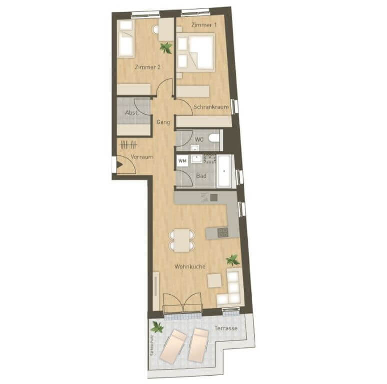 Parksuites - tolle Terrassenwohnung - 3 Zimmer, Inklusive Garagenplatz, Gemeinschaftsgarten vorhanden