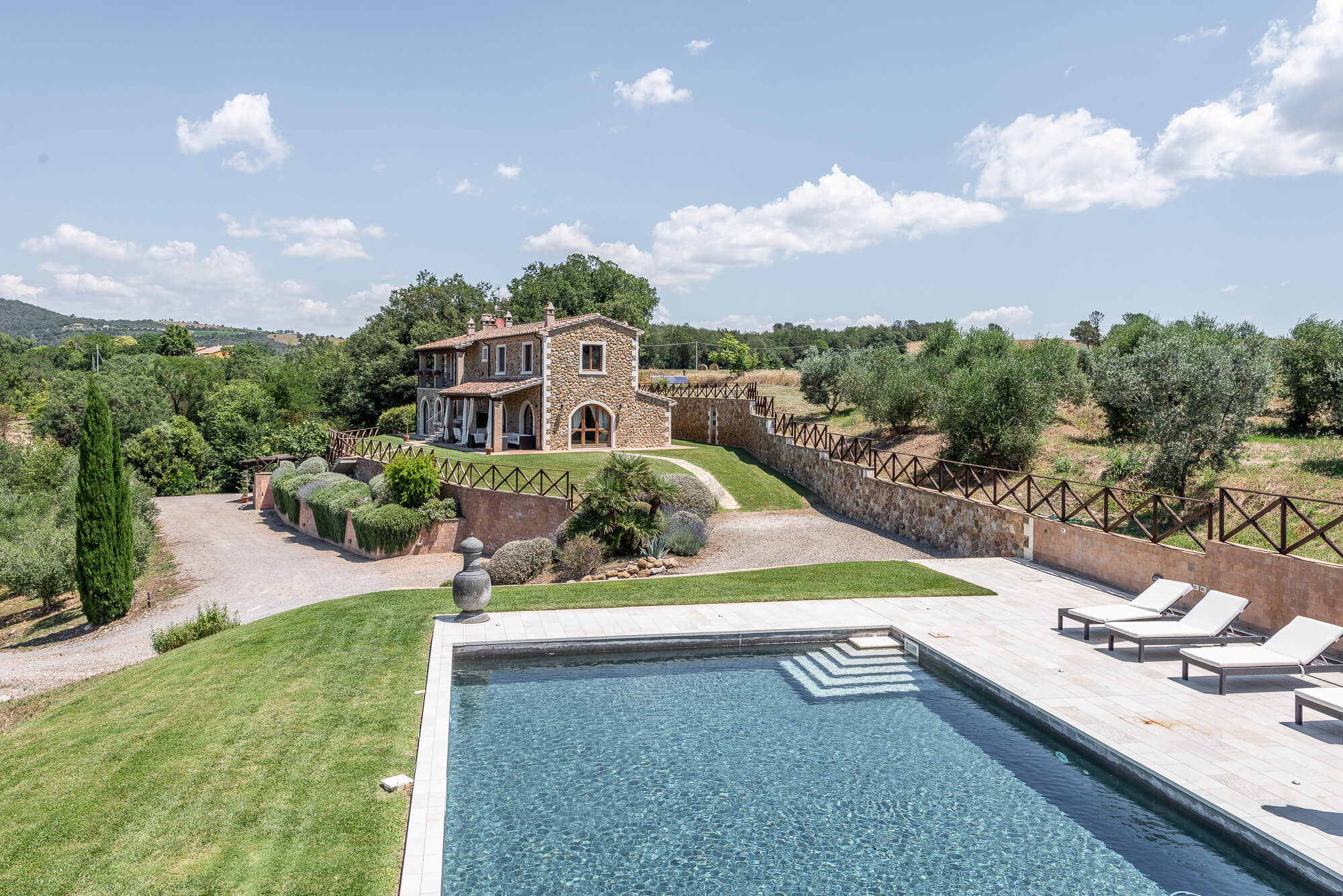 Traditional stone country house with pool in southern Tuscany