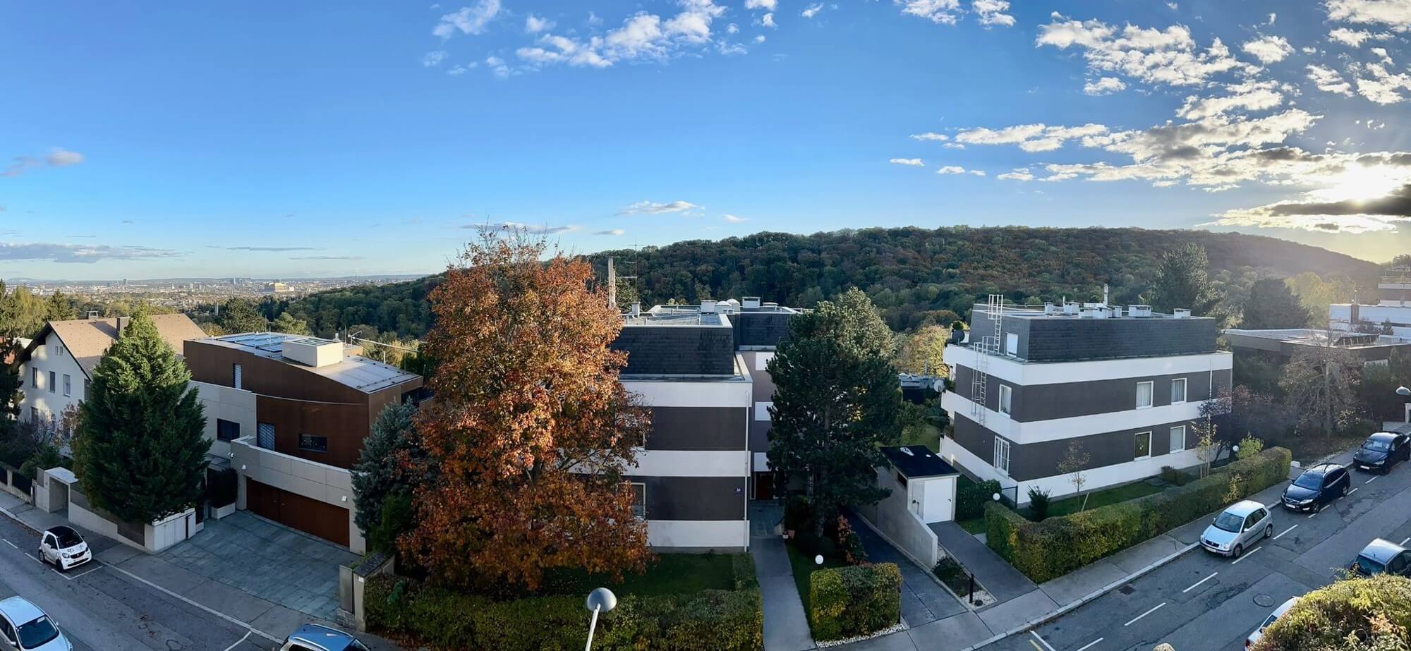 Green, quiet location with views over Vienna