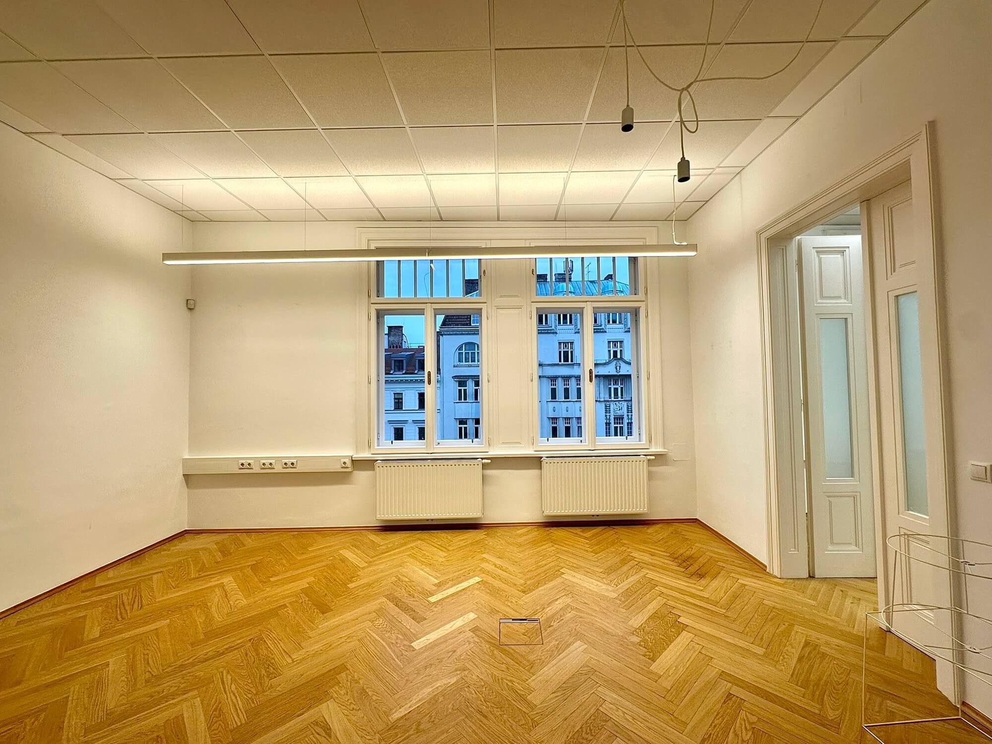 Light-flooded office in old building near Mariahilfer Straße