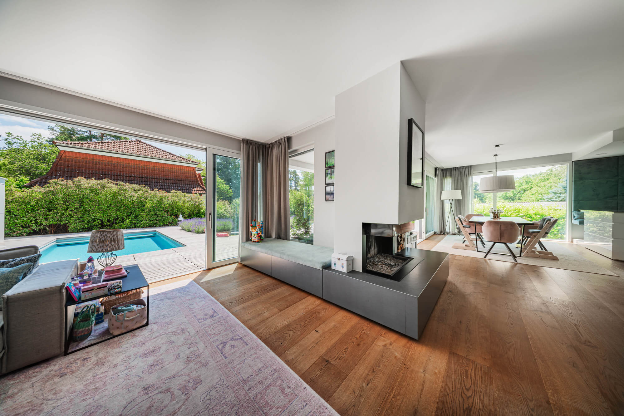 Modern villa with garden and pool