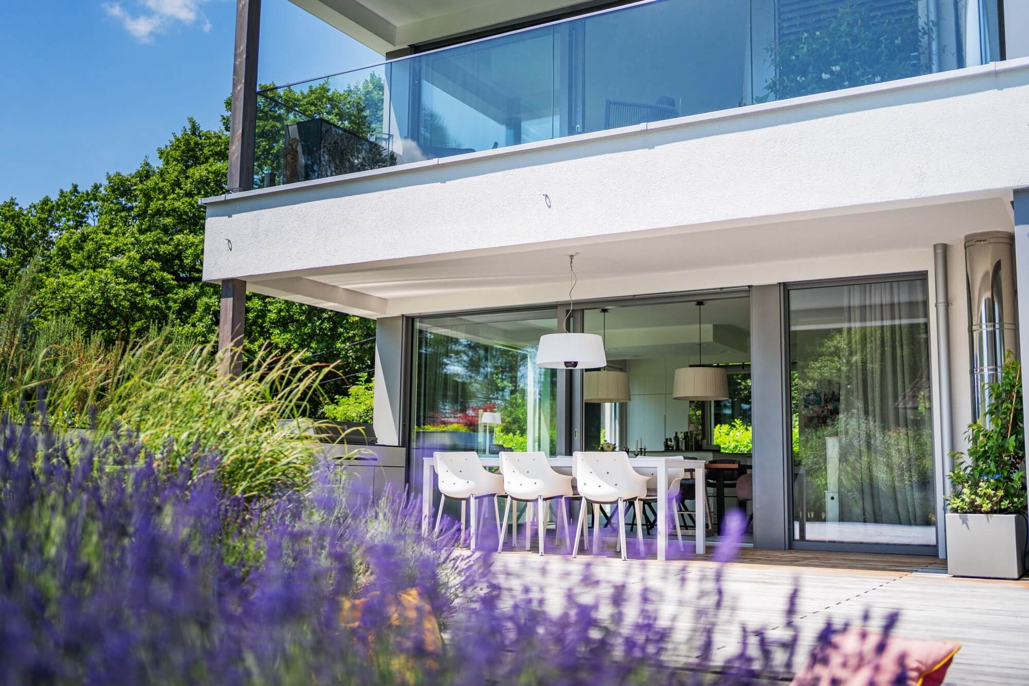 Modern villa with garden and pool