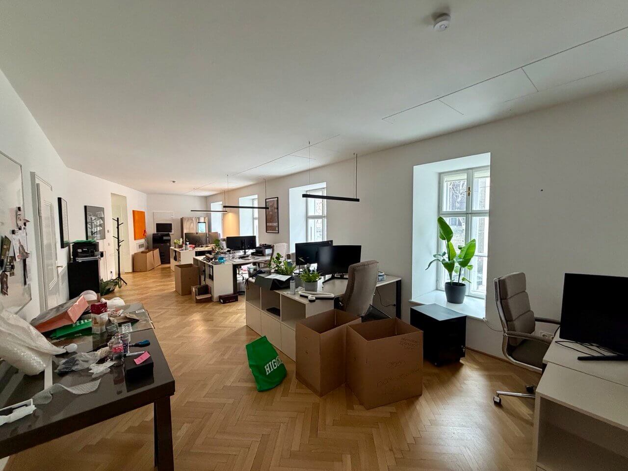 Representative historic office unit with modern amenities for sublease