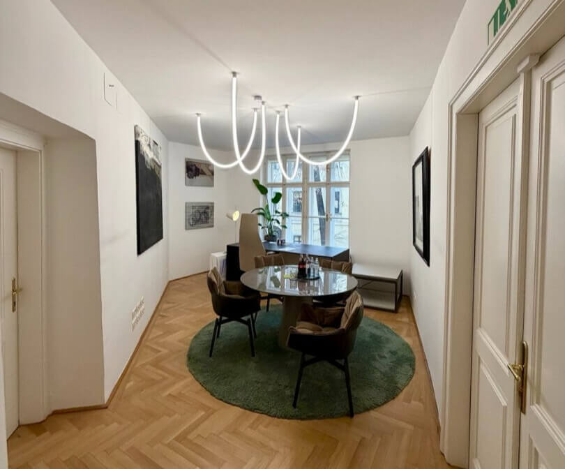 Representative historic office unit with modern amenities for sublease