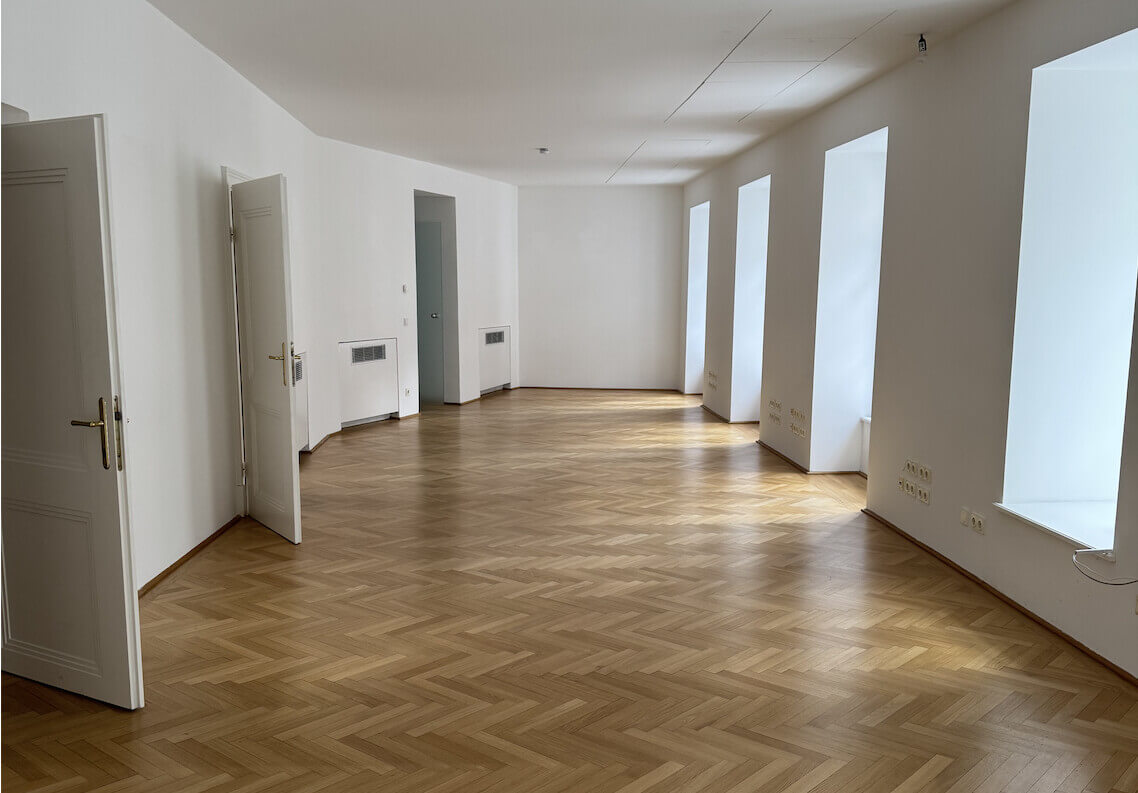 Representative historic office unit with modern amenities for sublease