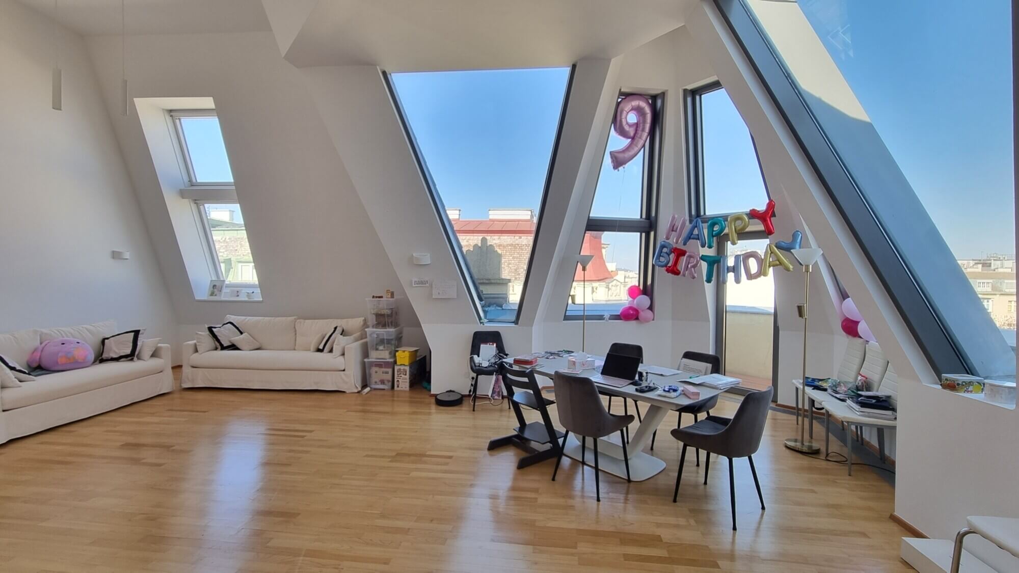 Attic duplex apartment with two terraces