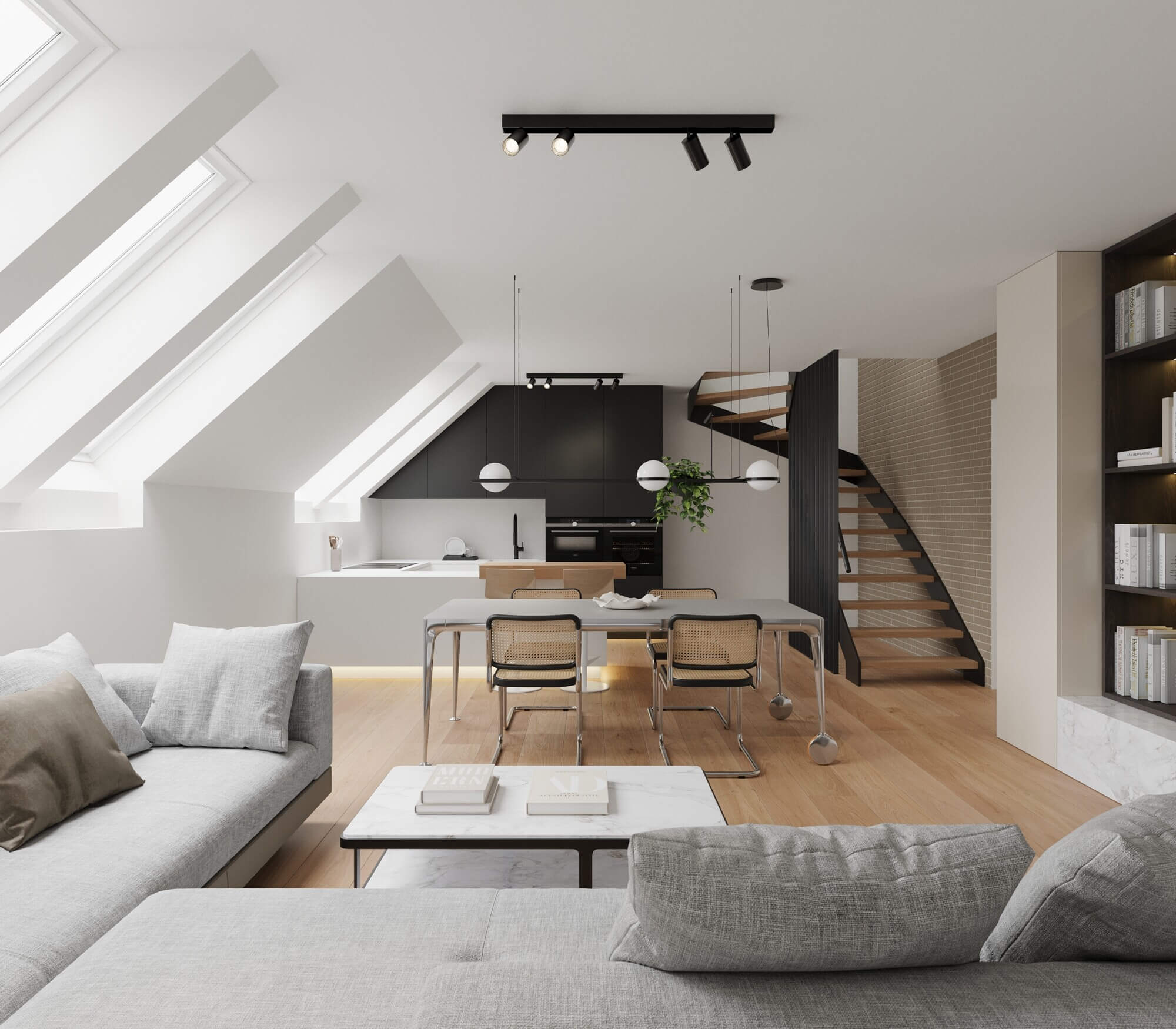 Exklusive Penthouse-Maisonette mit außergewöhnlicher Dachterrasse und Skyline View nahe Stadtpark