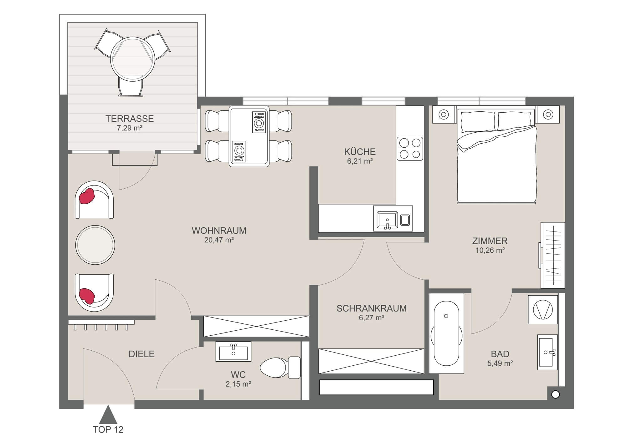Apartment with terrace in a quiet, green Neustift location