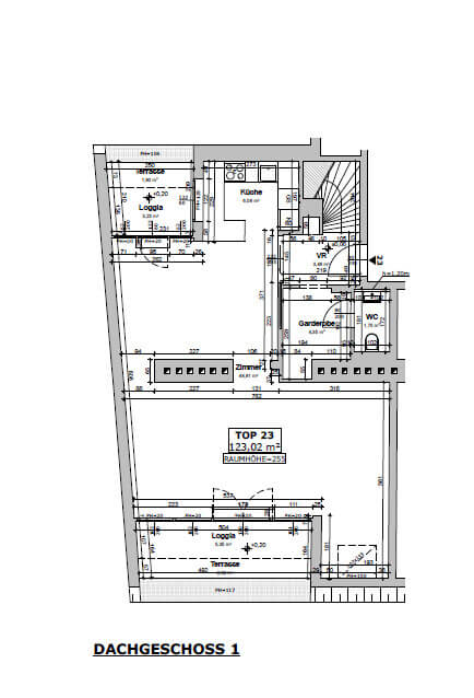 Top-floor apartment, first occupancy, 3 rooms with balcony