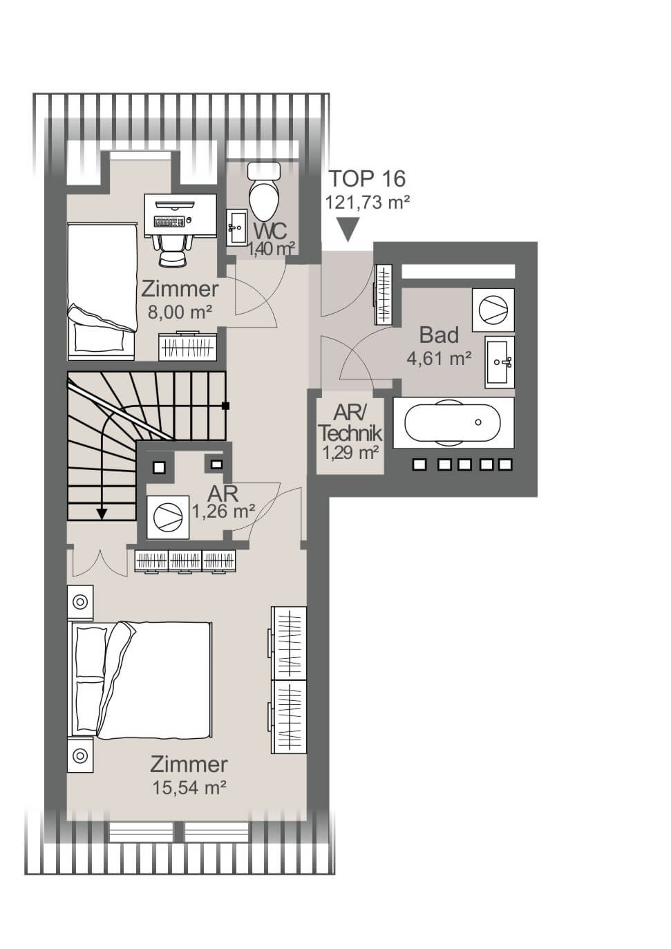 Neue Dachgeschoss Maisonette mit Terrasse nahe Schönbrunn