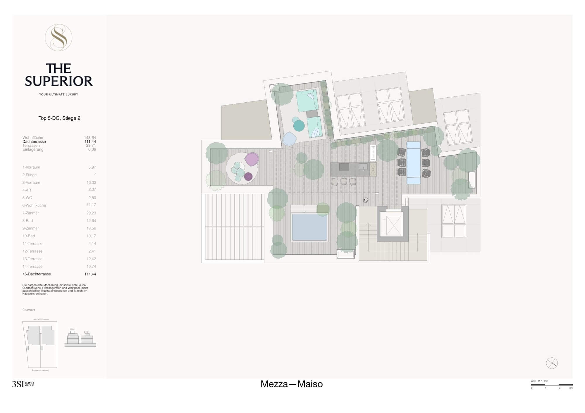 Exklusive 3-Zimmer-Wohnung mit Panoramablick und luxuriöser Dachterrasse