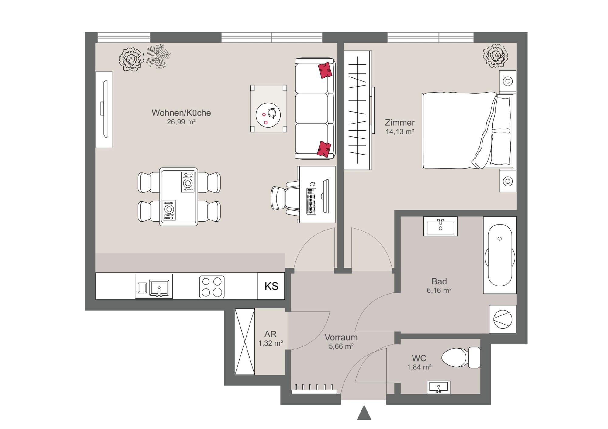 Zweizimmerwohnung in trendiger Lage