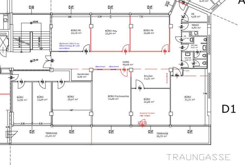 Moderne Bürofläche in der Nähe des Schwarzenbergplatzes