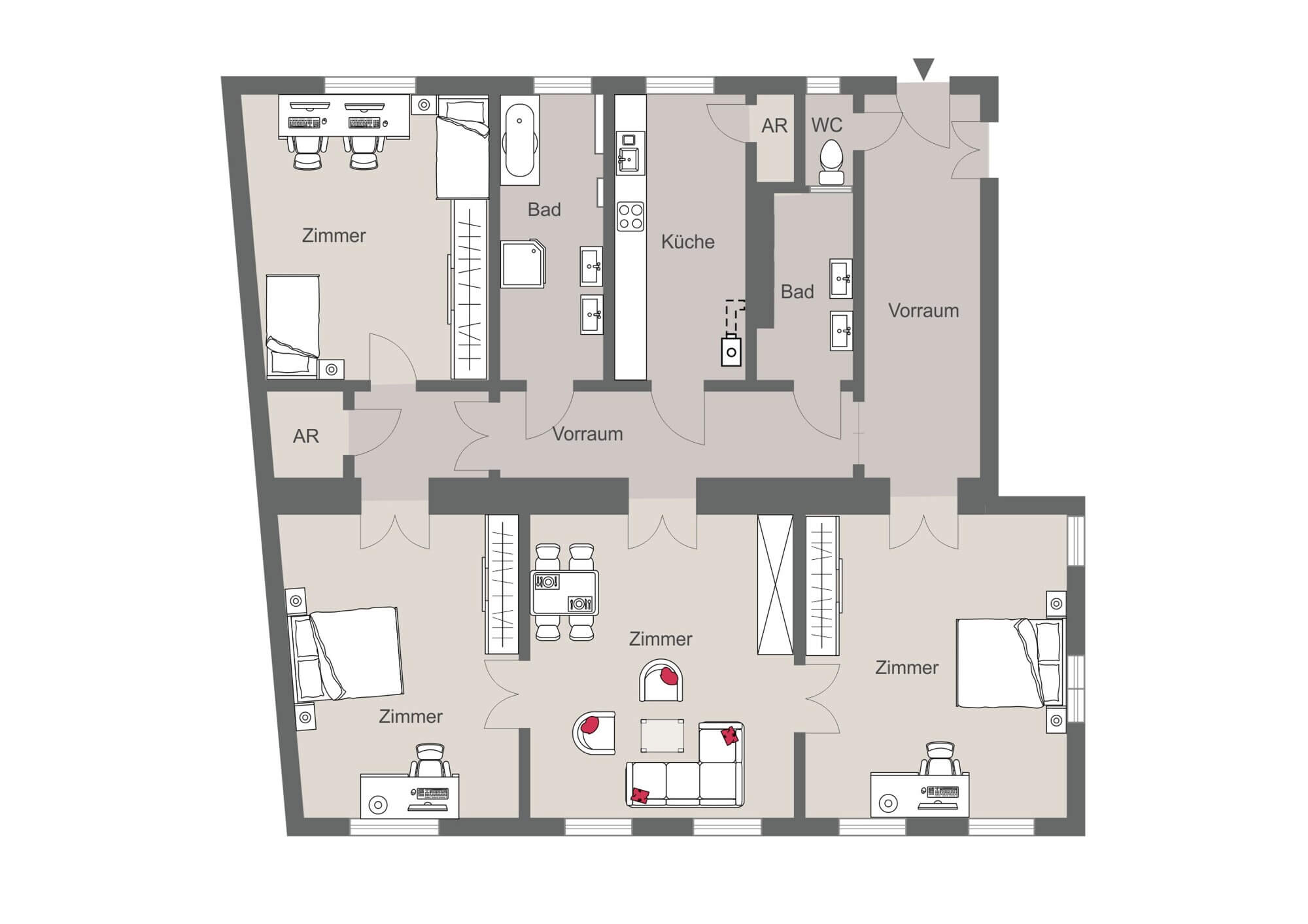 topsanierter klassischer Altbau 4 Zimmer beim Theresianum
