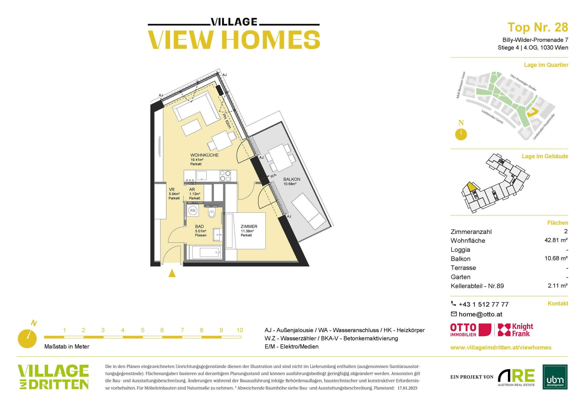 First occupancy in the Village, 1-bedroom apartment with balcony for rent