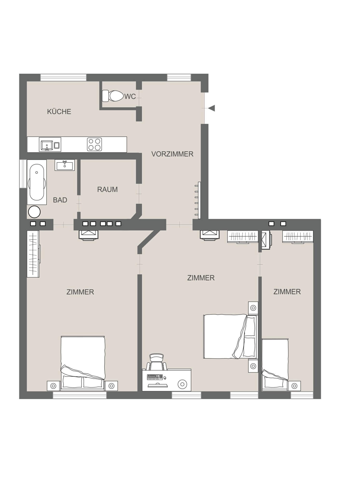2-Zimmer Stadtzentrum Wohnung direkt bei der U4 Pilgramgasse