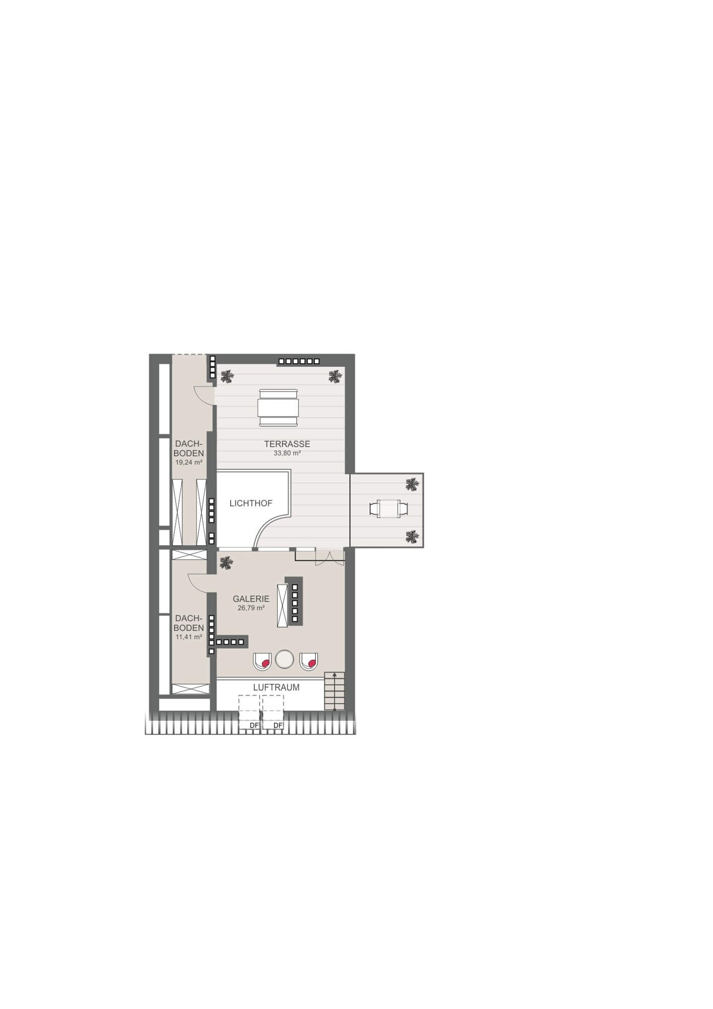 Top-floor apartment, 3 bedrooms, near Votive Church.