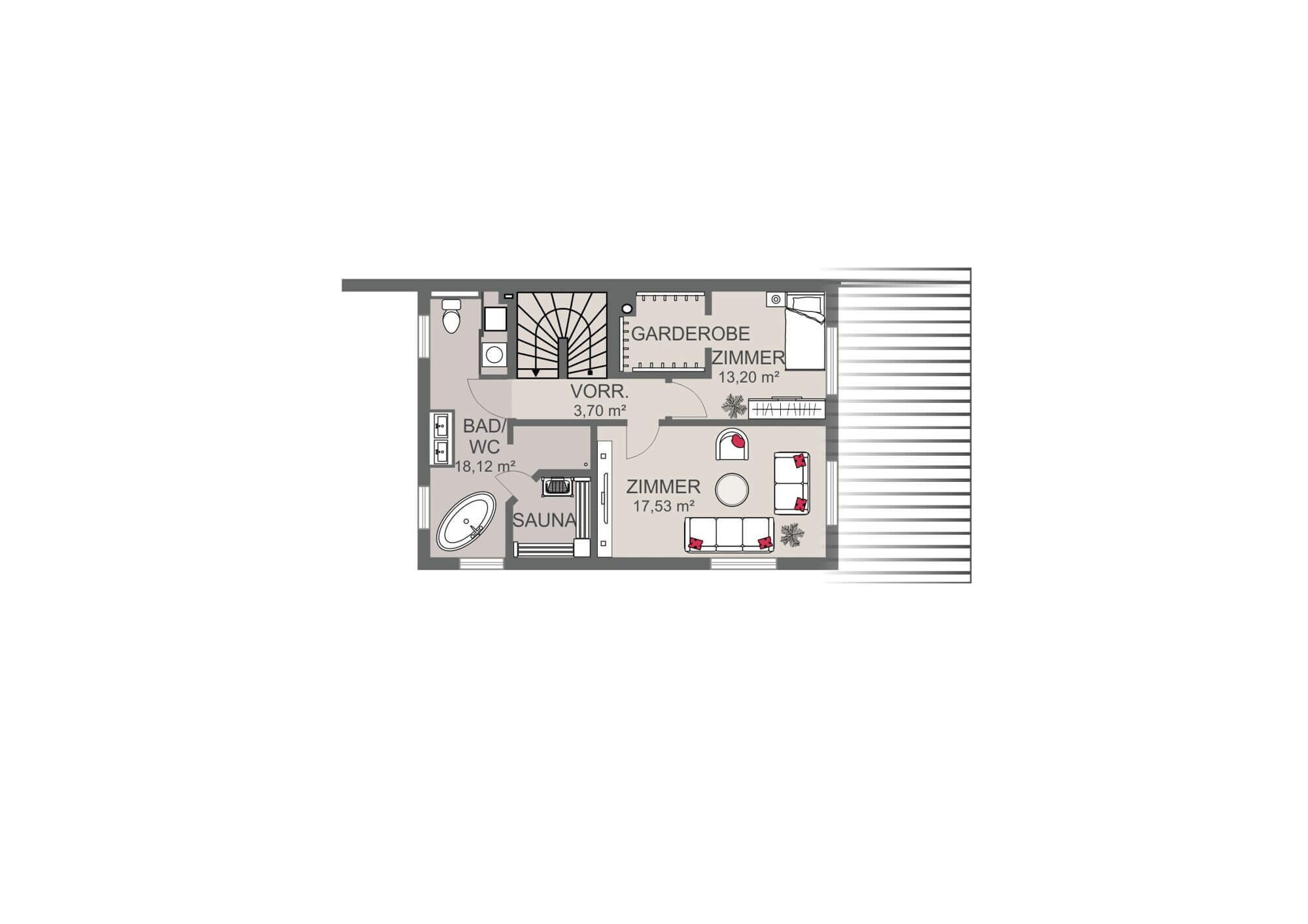 Doppelhaus mit Terrasse und Garten
