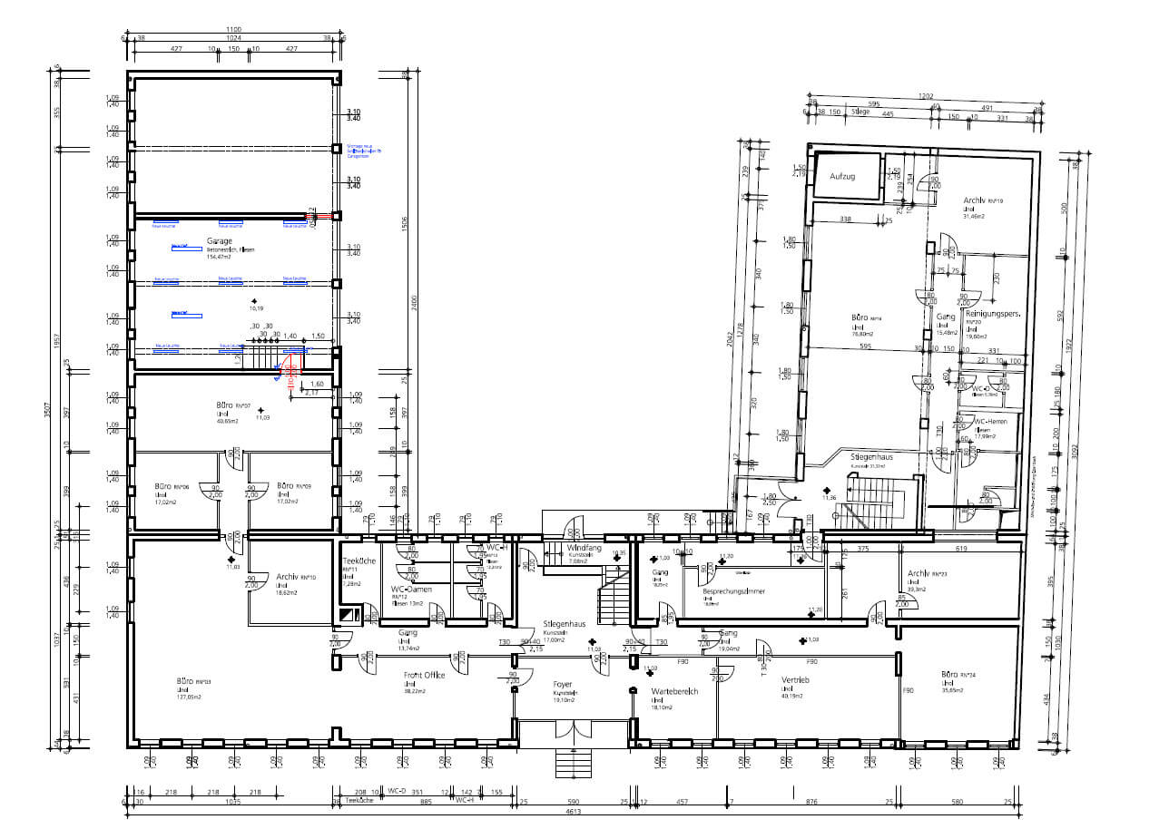 Büro- und Schulungsflächen mit Bestand