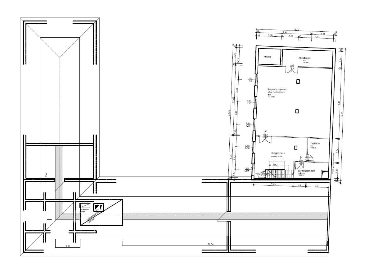 Büro- und Schulungsflächen mit Bestand