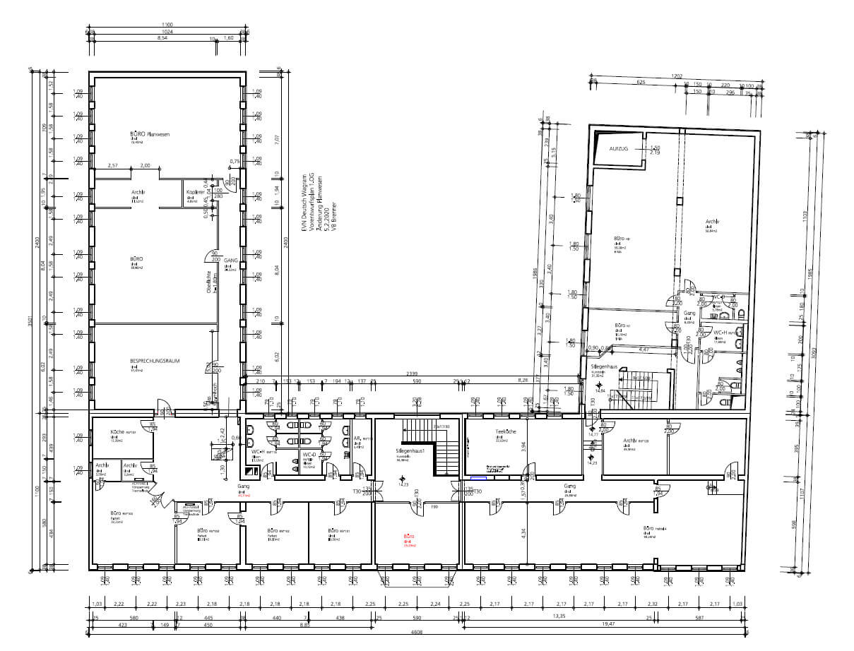 Büro- und Schulungsflächen mit Bestand