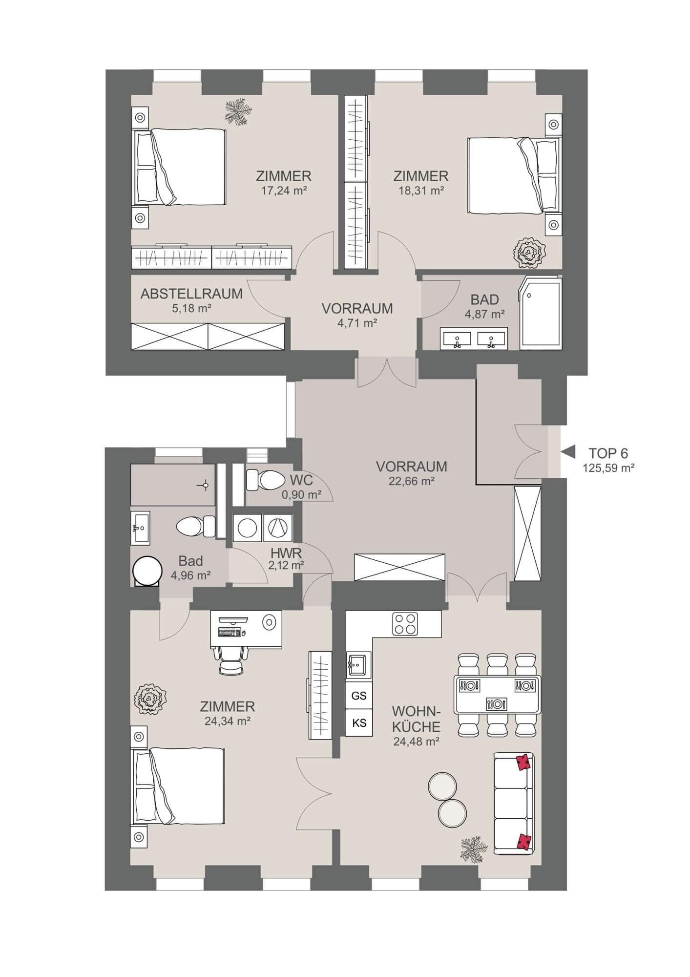 Erstbezug - topsanierter Altbau in der Sechskrügelgasse
