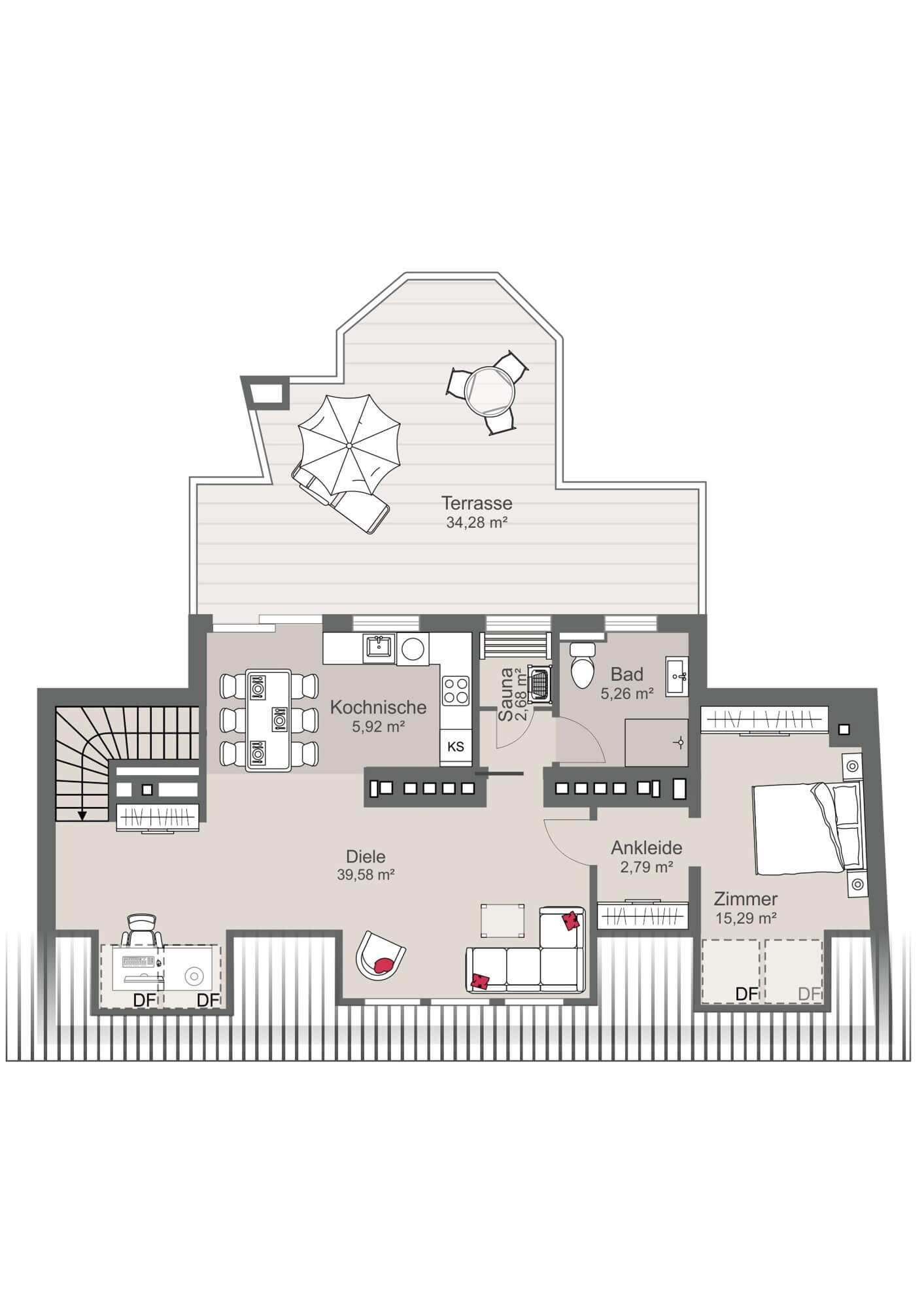 Sonnige Erstbezugswohnung mit Terrasse und Sauna