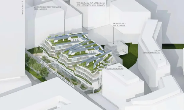 MC 15 - Ein Bürogebäude, das Effizienz, Innovation und Umweltbewusstsein vereint.