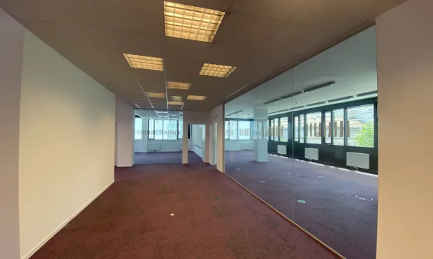 open designed office space with a view over vienna