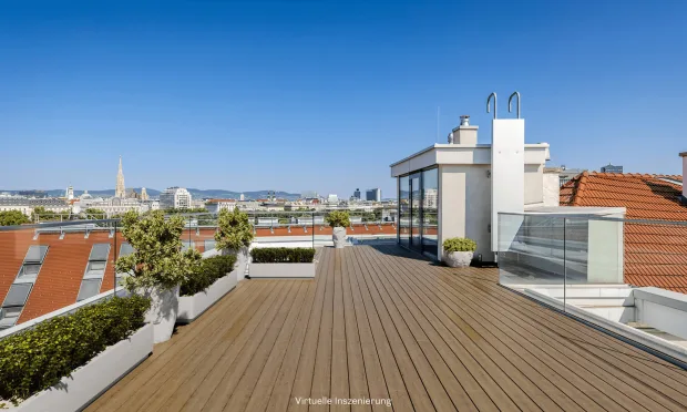 Penthouse mit Blick auf den Stephansdom und großzügigen Freiflächen