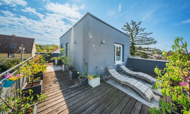 Doppelhaus mit Terrasse und Garten