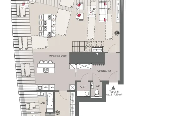 Thumbnail: Modernes City-Penthouse mit Dachterrasse und Stephansdom-Blick