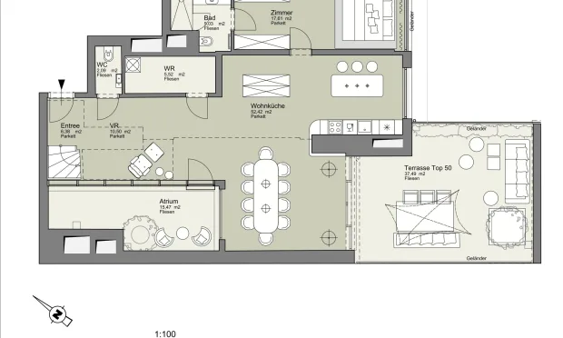 Thumbnail: Exquisites Penthouse mit Dachterrasse in bester Citylage