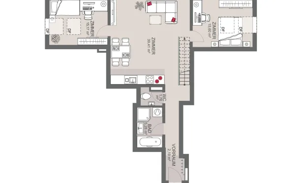 Thumbnail: Dachgeschosswohnung mit zwei Dachterrassen und Gartenparzelle in Hietzing