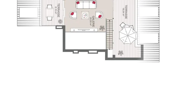 Thumbnail: Dachgeschosswohnung mit zwei Dachterrassen und Gartenparzelle in Hietzing