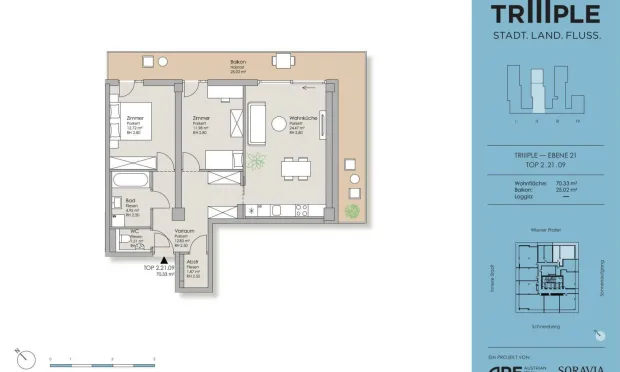 Thumbnail: TrIIIple - Wohnen hoch über Wien