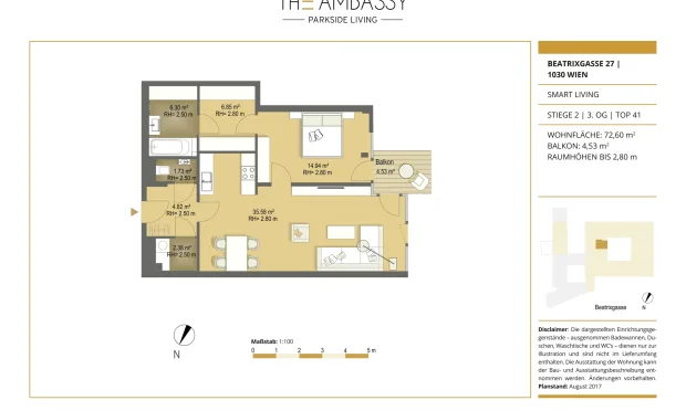Thumbnail: Beautiful flat in quiet courtyard location - near the popular Rochusmarket