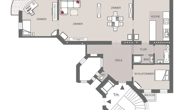 Thumbnail: klassische Altbauwohnung mit Balkon - 4. Liftstock - beste Lage im 3. Bezirk