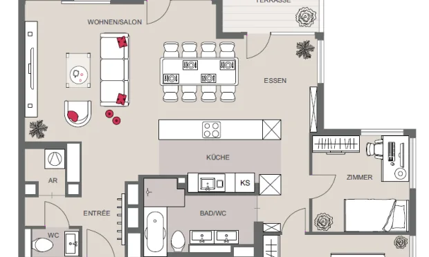 Thumbnail: Moderne Wohnung mit Panoramablick im Szenequartier Viertel Zwei