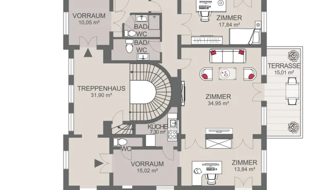 Thumbnail: Charmante Villen Wohnung mit Terrasse