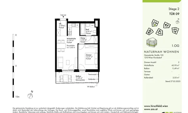 Thumbnail: Neubau-Erstbezug mit großzügigen Außenflächen im Grünen