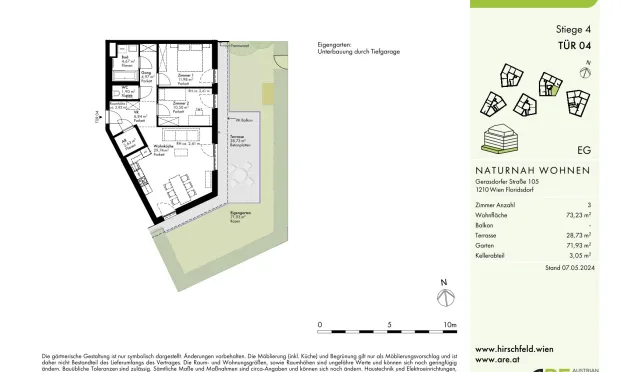 Thumbnail: Neubau-Erstbezug mit großzügigen Außenflächen im Grünen