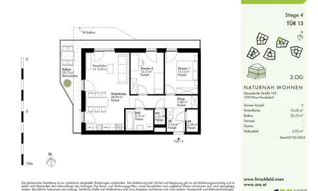Thumbnail: Neubau-Erstbezug mit großzügigen Außenflächen im Grünen