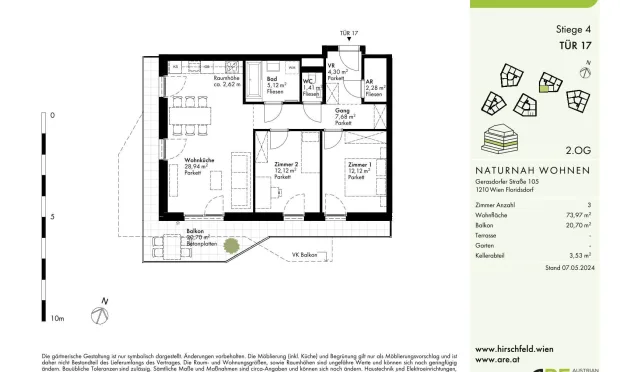Thumbnail: Neubau-Erstbezug mit großzügigen Außenflächen im Grünen