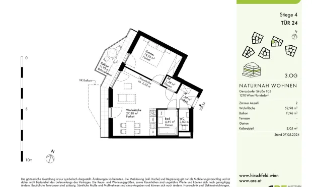 Thumbnail: „Das Hirschfeld“ Erstbezüge mit Außenflächen- Jetzt NEU Stiege 4
