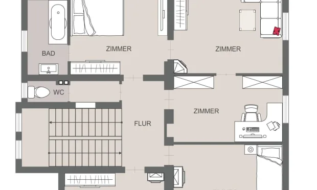 Thumbnail: Mitten im Cottage - Villa mit großem Garten