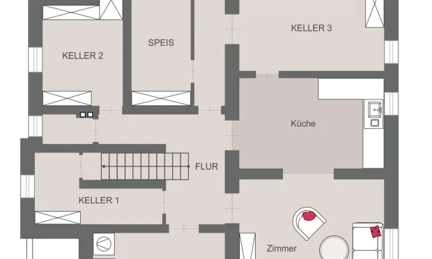 Thumbnail: Mitten im Cottage - Villa mit großem Garten