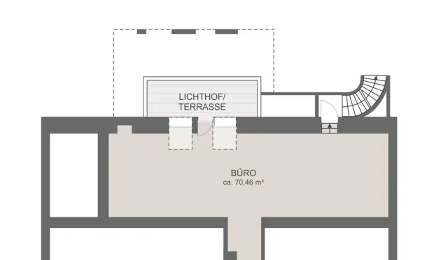 Thumbnail: Helle Bürofläche mit Terrasse und Garten