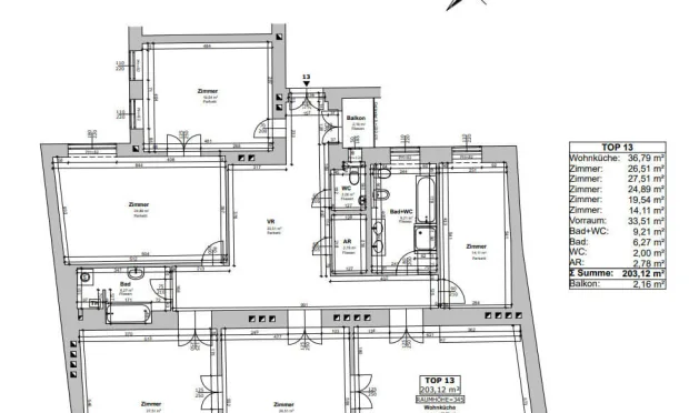 Thumbnail: Klassischer Altbau, 6 Zimmer, Nähe Judenplatz