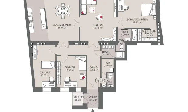 Thumbnail: Klassischer Altbau, 5 Zimmer, Nähe Judenplatz